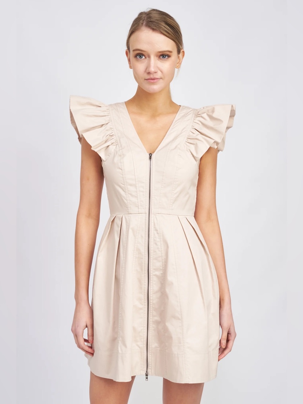 En Saison Women's Leighton‎ Ruffled Pleated Mini Dress